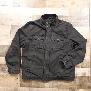 Levi’s Quilted Field Jacket Men’s Large Black Cotton Workwear Casual